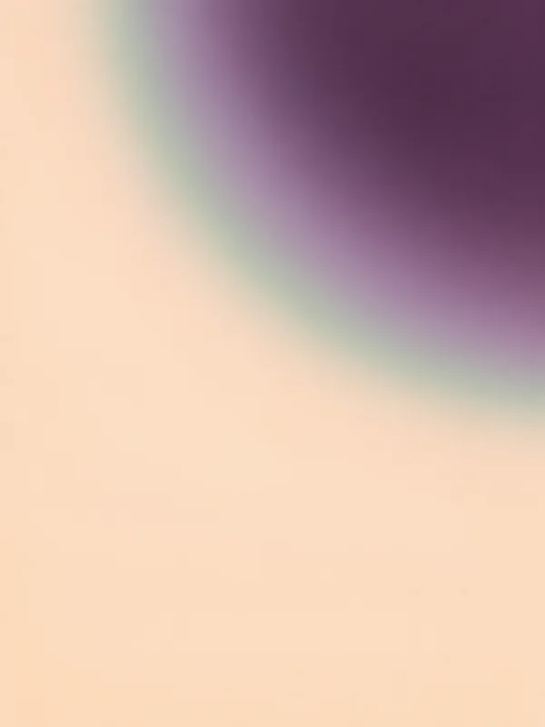 A soft plum-to-lavender shadow-like gradient fills the upper-right area, blending through a muted greenish edge into a pale apricot field below and to the left.