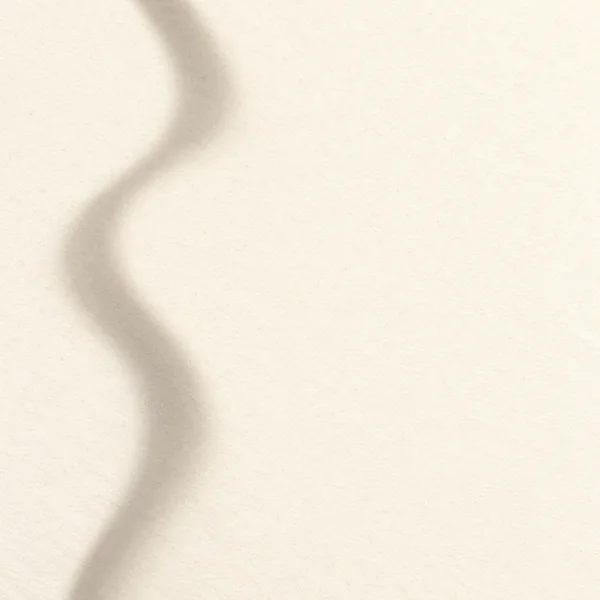 Warm ivory paper fills a square frame, with fine visible fibre texture and a soft grey shadow ribbon curving down the left side; the right side remains mostly…