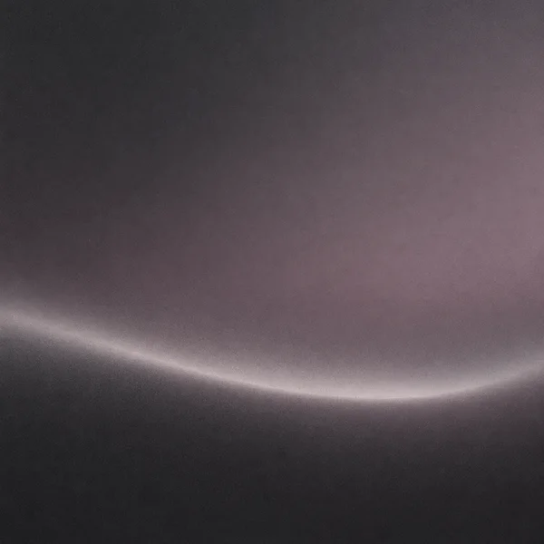 Square abstract artwork with a smoky charcoal-to-mauve gradient, fine visible grain, and a luminous pearl-grey band curving across the lower third.
