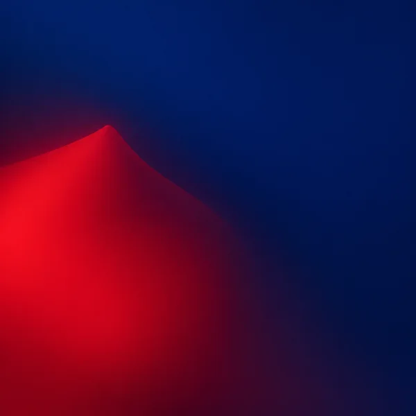 An abstract crimson form rises from the lower-left edge to a softly rounded peak, fading through burgundy into a deep-blue field with broad open space above…