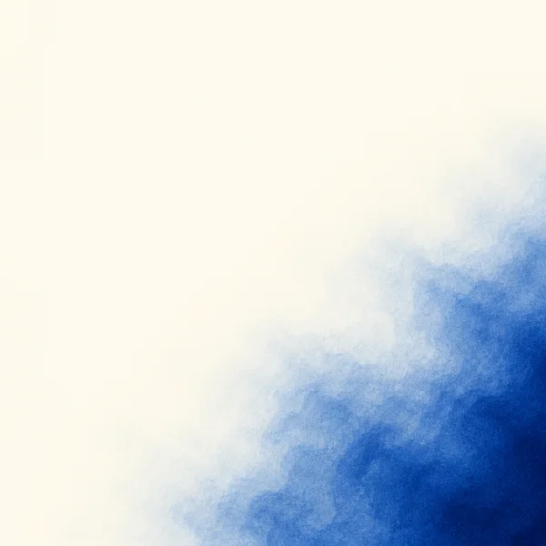 Square abstract artwork with a warm ivory background and a softly billowing blue noise field concentrated in the lower-right corner, fading inward through pale…