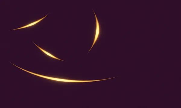 Four glowing gold tapered curves sit across the left side of a smooth dark aubergine field, with open space to the right.