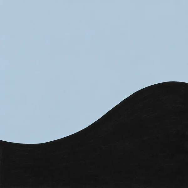 A broad black ocean swell forms a smooth rounded ridge across the lower part of a square image, beneath a pale blue-grey sky.