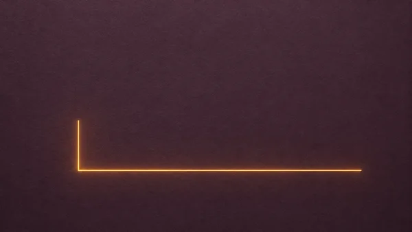 A slender amber glowing line forms an open right angle across muted aubergine, subtly textured paper, with a short vertical arm and a much longer horizontal…