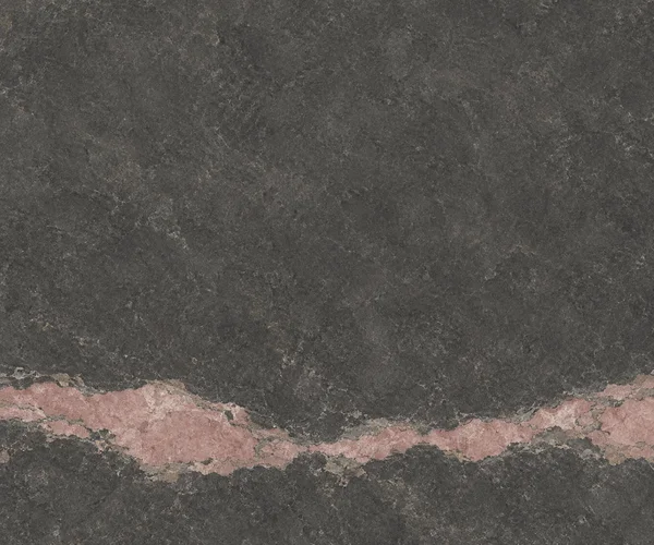 A dark charcoal stone-texture surface with a dusty-rose band meandering horizontally across the lower portion, bordered by irregular pale mineral flecks.