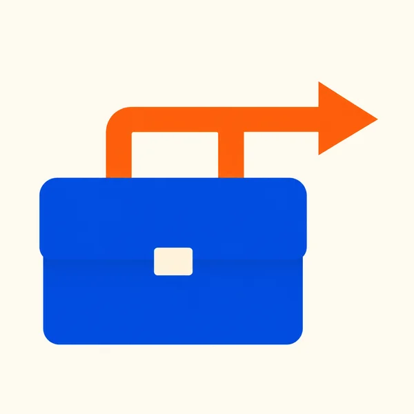A large cobalt-blue briefcase with a small ivory clasp sits against a warm ivory background.