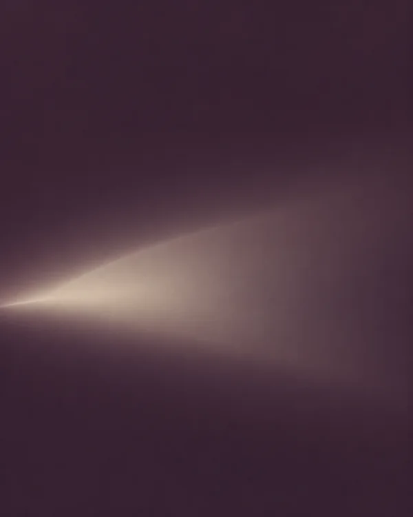 A soft taupe fan-shaped glow sweeps from the left edge across the lower-middle of a muted aubergine gradient, leaving broad open space above.