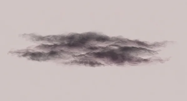 A broad, smoky charcoal and aubergine-toned formation of soft, overlapping horizontal noise bands sits near the center of a pale rose-grey background.