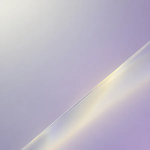 A smooth pearl-grey and lilac gradient is crossed by a diagonal glass-like plane, with a pale yellow-white band along its bright edge.