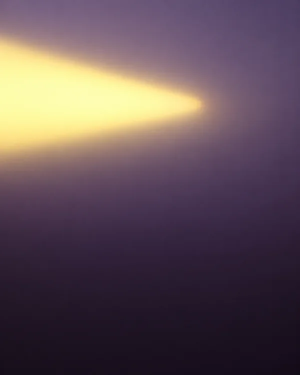 A soft, warm pale-yellow wedge of light enters from the left and tapers to a rounded point near the upper centre, against a smooth violet-to-deep-plum gradient.