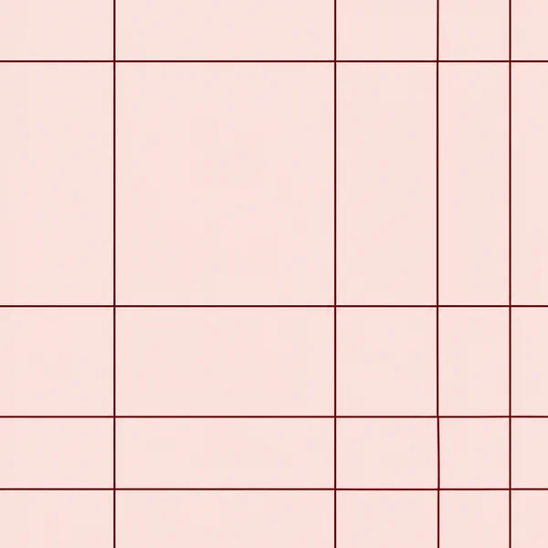 A minimal square graphic with thin oxblood grid lines on a pale blush background, forming one large upper-left cell and narrower cells toward the lower right.